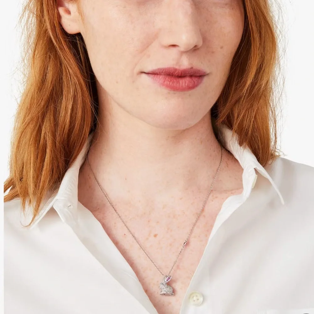 New $98 MSRP Kate Spade‎ Starring Bunny Mini Pendant Necklace